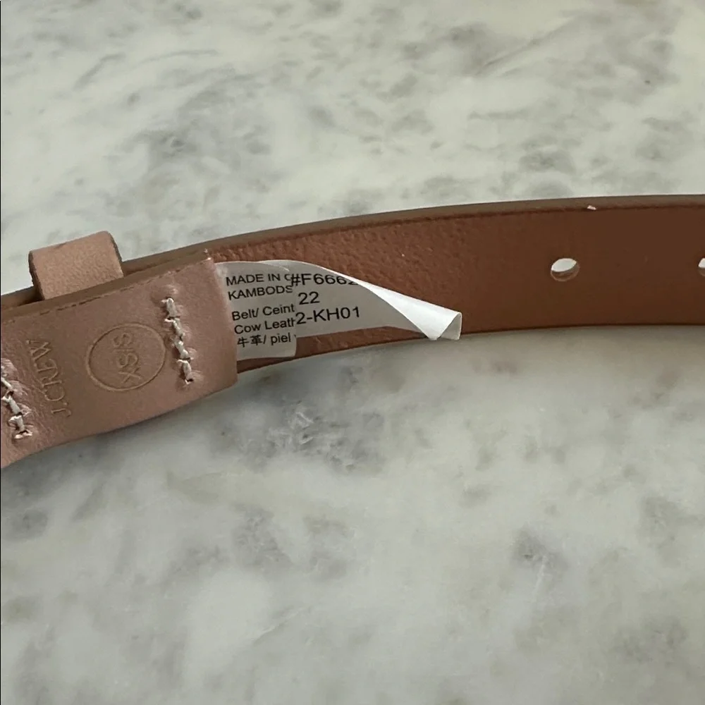 J.Crew Perforated Italian leather belt In‎ Blush Size XS Small - Picture 5 of 6